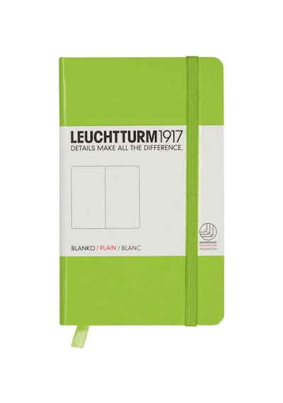 Leuchtturm1917 Not Defteri Cep Boy A6 , Sert Kapak, 187 Numaralandırılmış Sayfa, Düz, Lime Yeşil