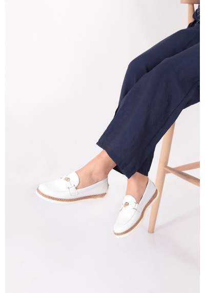Dgn 190e Kadin Loafer Ayakkabi Beyaz