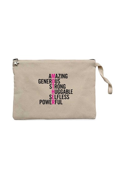 Mother Krem Clutch Astarlı Cüzdan / El Çantası