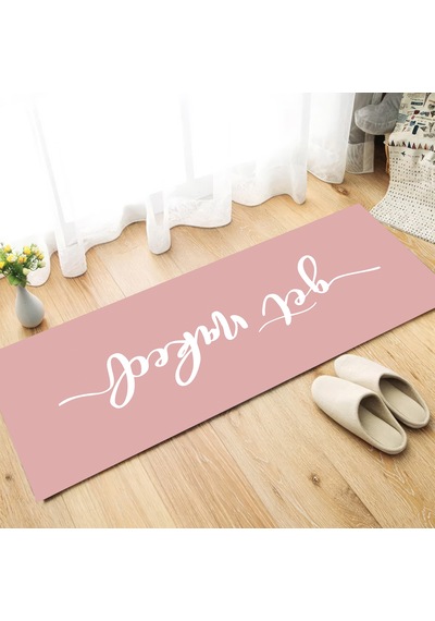 Dijital Kaymaz Yıkanabilir Mutfak Banyo Salon Paspas Halısı Trend Modern Al4012 Pembe