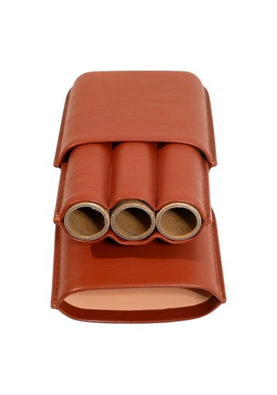Cohiba Kahverengi Üçlü Deri Puro Kılıfı Tr9795