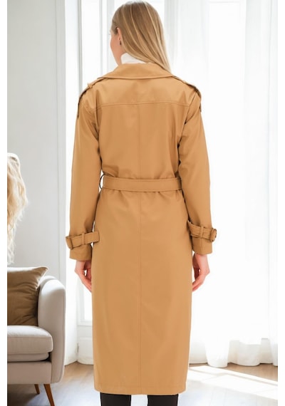 Z9737 Dewberry Bayan Trençkot-camel CAMEL