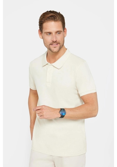 Tudors Erkek 5'li Paket Siyah-sarı-haki-ekru-kahverengi Slim Fit Pamuklu Düz Pike Polo Yaka Tişört-35586 Multi