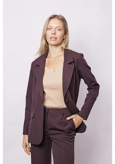 Kadın Yakalı Cep Kapaklı Uzun Kol Hafif Likralı Kumaş Oversize Blazer Ceket Pantolonu Jument 40075 -kahve Kahve Kadın Yakalı Cep Kapaklı Uzun Kol Hafif Likralı Kumaş Oversize Blazer Ceket Pantolonu Jument 40075 -kahve Kahve