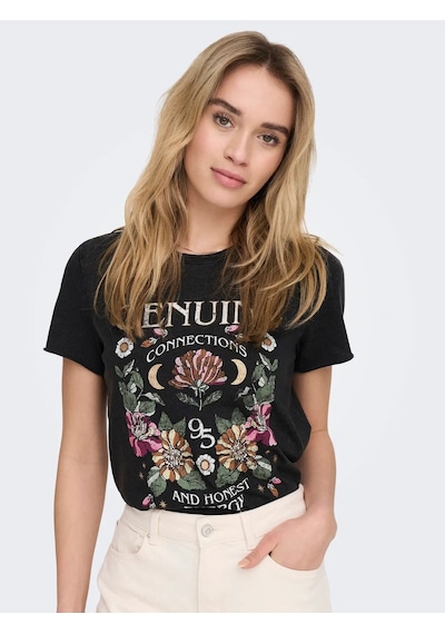 Only Onllucy Reg S/s Top Jrs Noos Kadın T-shirt 15215721 Siyah