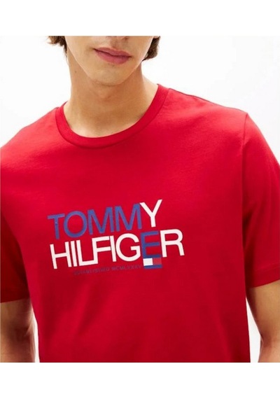 Tommy Hilfiger Mw0mw42369 Brand Love Big Text Erkek Tişört Kırmızı