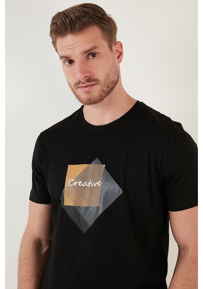 Buratti Baskılı Bisiklet Yaka % 100 Pamuk Slim Fit Erkek T Shirt 646R3940 Siyah Buratti Baskılı Bisiklet Yaka % 100 Pamuk Slim Fit Erkek T Shirt 646R3940 Siyah