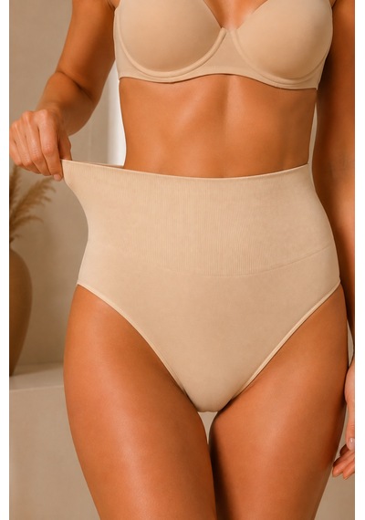 Fit Women Kadın Toparlayıcı Yüksek Bel Esnek Bej Külot
