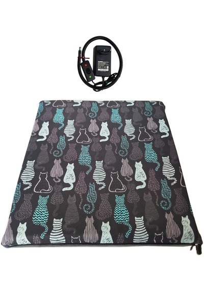 Kedi Minderi Isıtmalı Model 45x45cm 12v Adaptörlü Su Geçirmez Kdtes80