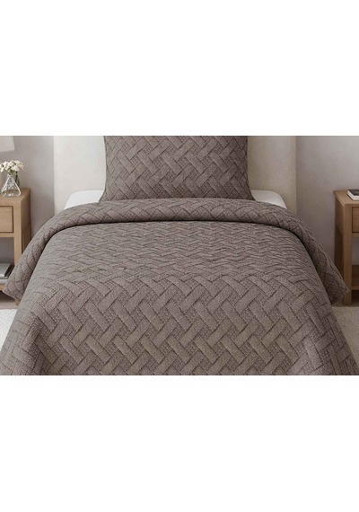 Merinos Elegance Yatak Örtüsü Seti Tek Kişilik Aleda Vizon