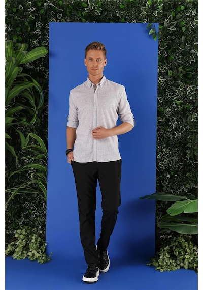 Efor G 1555 Slim Fit Vizon Klasik Gömlek Vizon