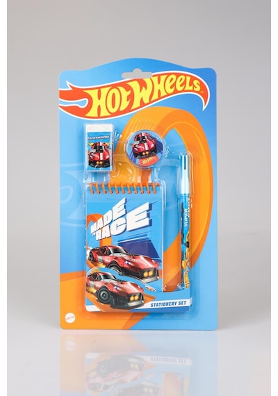 Hot Wheels Lisanslı Not Defteri, Gömme Kurşun Kalem, Silgi Ve Kalemtraş Seti, Turuncu