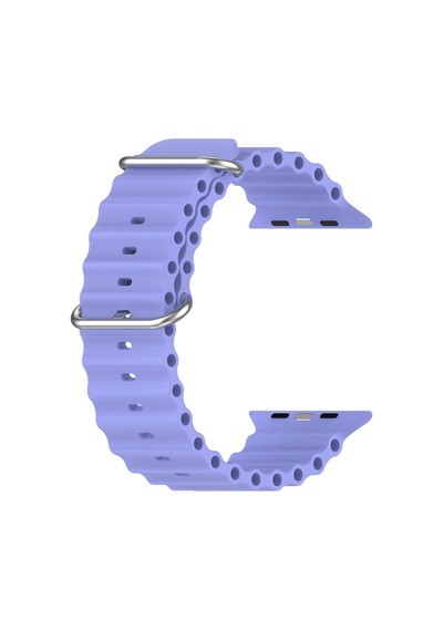 Caseonn Apple Watch Uyumlu Series 7 45mm Kordon Suya Dayanıklı Okyanus Silikon Kayış Lavanta