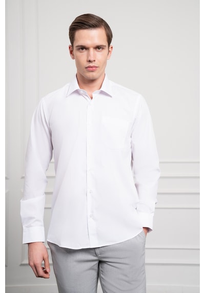Morven Erkek Beyaz Basic Regular Fit Sert Yaka Cepli Gömlek 25mc004032600 Beyaz Beyaz