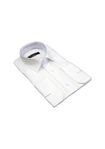 Beyaz Uzun Kol Düz Renk Slim Fit Erkek Gömlek // 151-1 Beyaz
