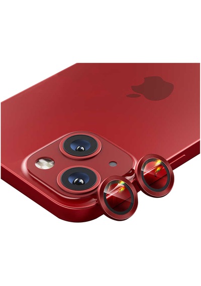 Nettech Apple Uyumlu iPhone 13 Fosfor Seri Kamera Cam Koruyucu - Kırmızı