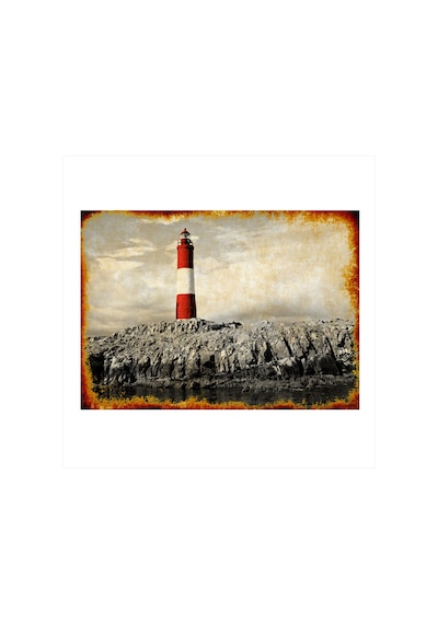 Bedeko Kırmızı Beyaz Deniz Feneri Modern Ahşap Tablo 35 Cm X 50 Cm