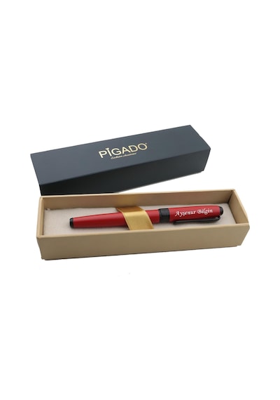 Pigado İsme Kişiye Özel Kırmızı Metal Roller İmza Kalemi