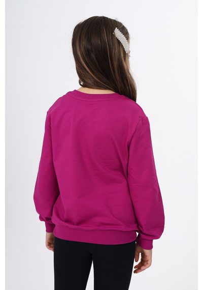 Toontoy Kız Çocuk Göğüsü Tn Baskılı Sweatshirt Mürdüm