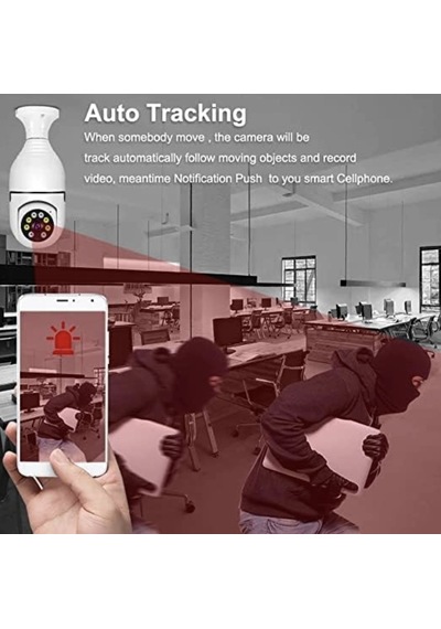 1080p Hd Wifi Ampül Kamera 360 Panoramik Görüşlü, Gece Görüşlü Kablosuz Akıllı Ip Kamera