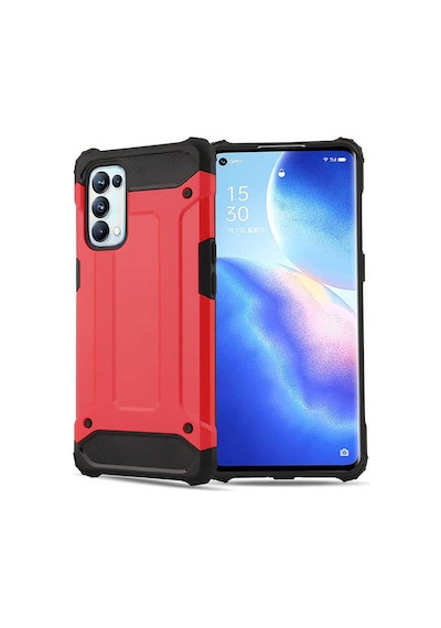 Noktaks - Oppo Uyumlu Oppo Reno 5 Pro 5g - Kılıf Çift Katman Zırh Tank Crash Military Kapak - Mavi