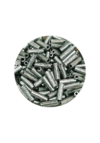 Uzun Boru Kesme Boncuk Çap 2mm Uzunluk 10 Mm - 20 Gram - Desenli Gümüş - Bnc244 Diğer