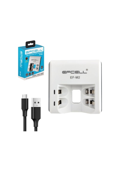 Pil Şarj Aleti İkili Usb Aa/aaa Ni-mh/ni-cd Efcell Ef-m2