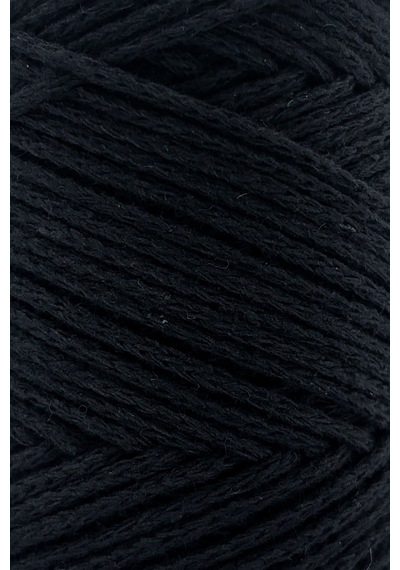 Premium Koton Pamuk Makrome İpi Siyah 2mm Cotton Zincir Makrome Çanta İpi Supla İpi Koton İp