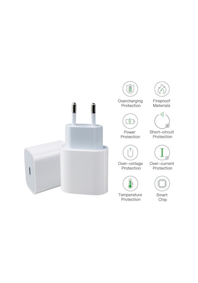 Apple Uyumlu iPhone 15 Plus 20W Usb-C Girişli Hızlı Şarj Cihazı Adaptör - İthalatçı Garantili
