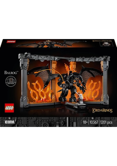 LEGO® Icons Yüzüklerin Efendisi: Balrog™ Kitaplık Dekoru 10367 - Yetişkinler için Dekoratif Film Hatırası Model Yapım Seti (1201 Parça)