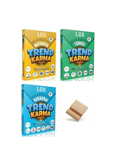 Trend Karma Lgs 8. Sınıf Matematik Türkçe Ve Paragraf Deneme 3lü Set + Telefon Standı
