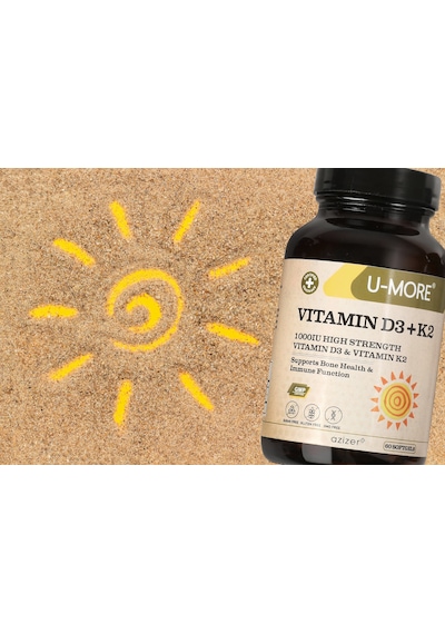 U-More Vitamin D3 1000IU Vitamin K2 60 Yumuşak Kapsül