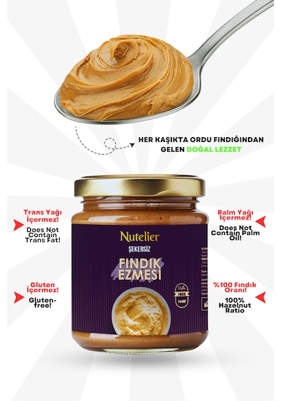 Nutelier Şekersiz Fındık Ezmesi 350 G