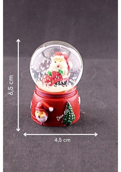 Noel Baba Temalı Mini Boy Işıklı Dekoratif Yeni Yıl Noel Baba Temalı Mini Boy Işıklı Kar Küresi 6,5 Cm Kar Küresi