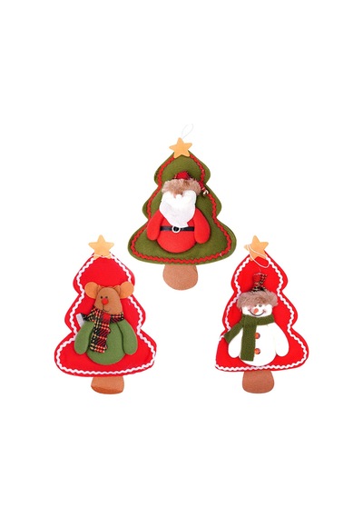Yılbaşı Çam Ağaçlı Noel Baba - Kardan Adam - Geyik Süs Seti