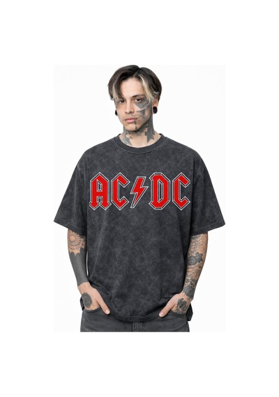 Ac Dc I Wanna Rock And Roll Müzik Grubu Sırt Baskılı Unisex Overs Siyah