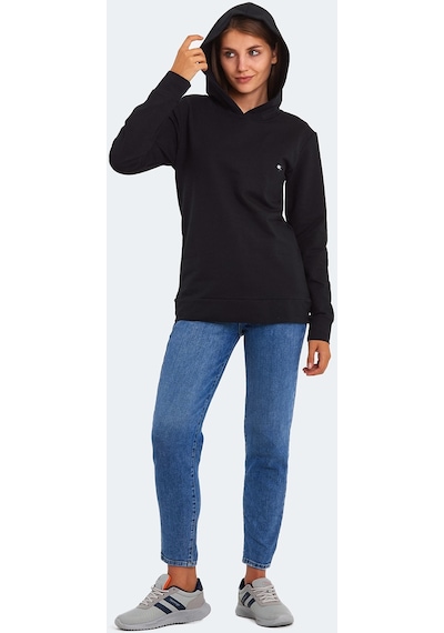 Slazenger KATHY IN Kadın Kapüşonlu Siyah Sweatshirt