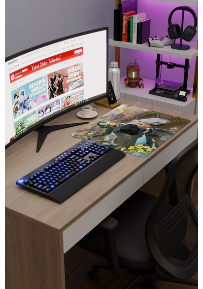Baizhu Genshin Impact Anime Gacha V4 - 48x40 Xl Gaming Mouse Pad Fare Altlığı