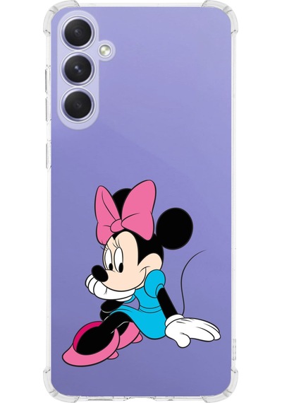 Samsung Galaxy M15 İle Uyumlu Mickey Mouse 5 Baskılı Şeffaf Köşe Korumalı Antişok Kılıf
