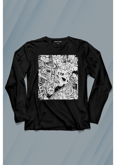 Street Drawing Urban Culture Sokak Uzun Kollu Tişört Baskılı T-shirt 001
