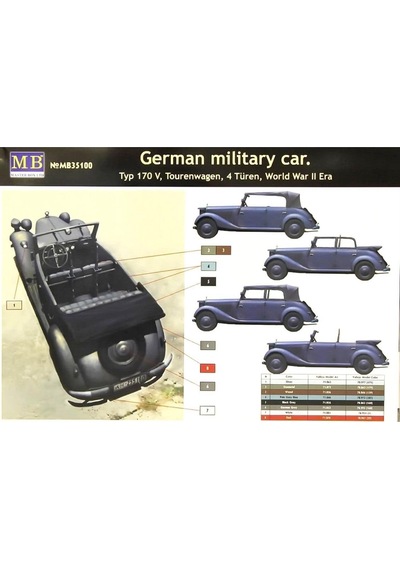 Masterbox 35100 1/35 Ölçek, German Military Car, Typ 170 V, Tourenw-48925