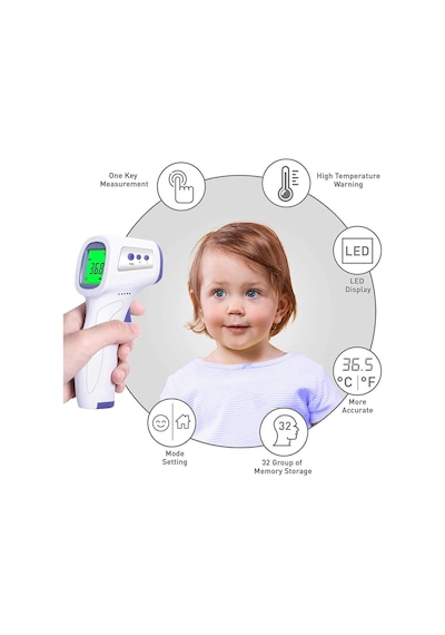 Orret Home Dijital Temassız Ateş Ölçer Hafızalı Tabanca Model Kızılötesi Termometre, Bebek, Çocuk, Kedi, Köpek, Oda, Yemek Ve Ortam Isısı Ölçer, Pilli Kullanım Piller Kutuya Dahil Değildir