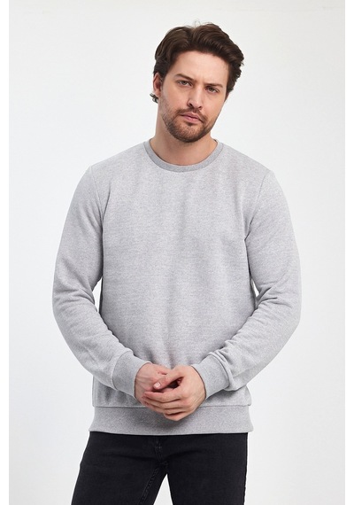 Odda 0007 Pike Sıfır Yaka Sweat Gri