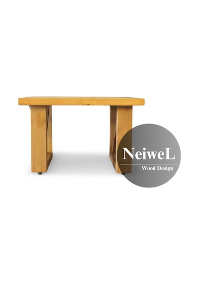 Neiwel Laila Doğal Ahşap Sehpa-80-80 Açık Ceviz