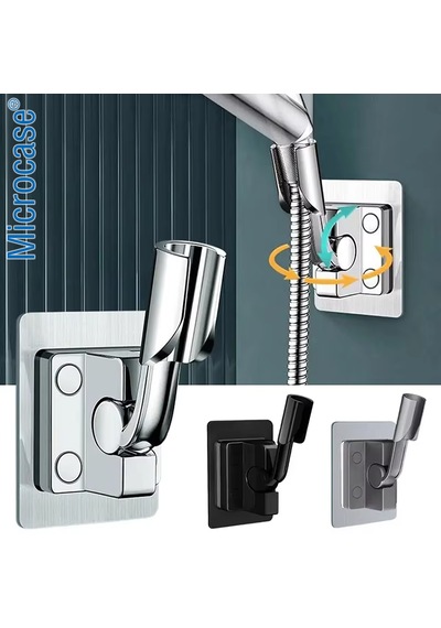 Microcase Çok Yönlü Duş Başlığı Tutucu 180 Dönebilen Banyo Askısı 2 Adet Al5368 Siyah