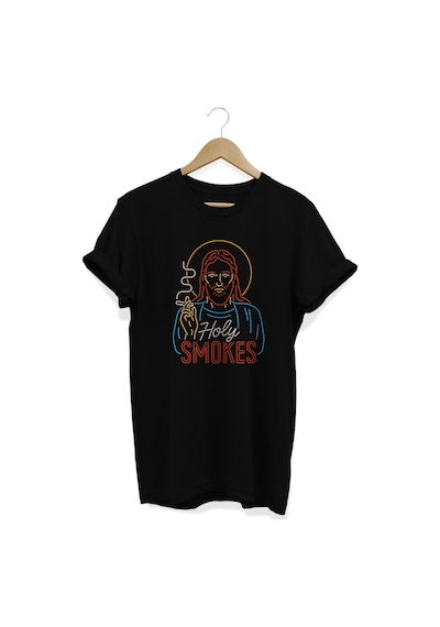 Holy Baskılı Siyah T-shirt Siyah