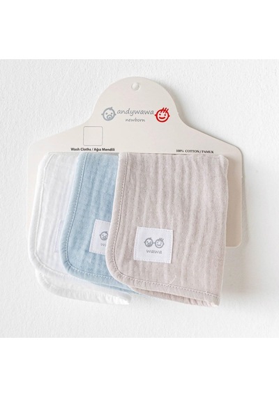 Andywawa Washcloths 3'lü Bebek Ağız Mendili Ac25860 Çok Renkli