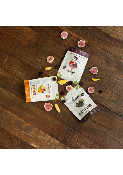 Fruvivo 3'lü Freeze Dry Paket - Böğürtlen + Mango + İncir - Dondurularak Kurutulmuş Meyve Cipsi Şeker İlavesiz %100 Doğal Vegan 70 G