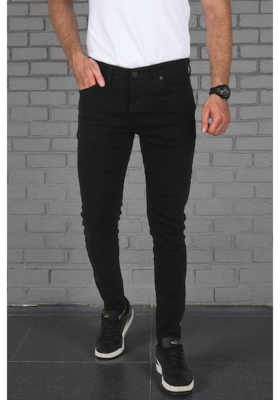 Deepsea Erkek Siyah Skinny Kesim Kot Jean Pantolon 2004157 Siyah