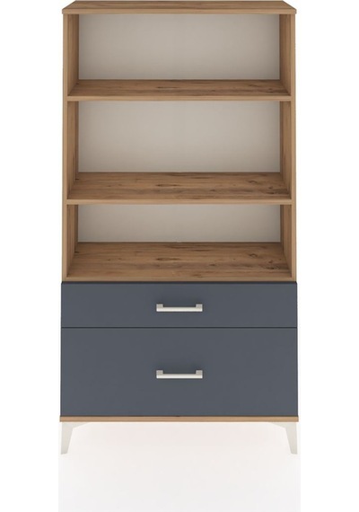 Arges Dolap 3 Raflı 2 Çekmeceli 88x30x163 Çam-antrasit Atlas Çam